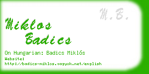miklos badics business card